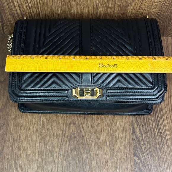 Rebecca Minkoff Black and Gold Crossbody Bag with Structured Design - Picture 13 of 16